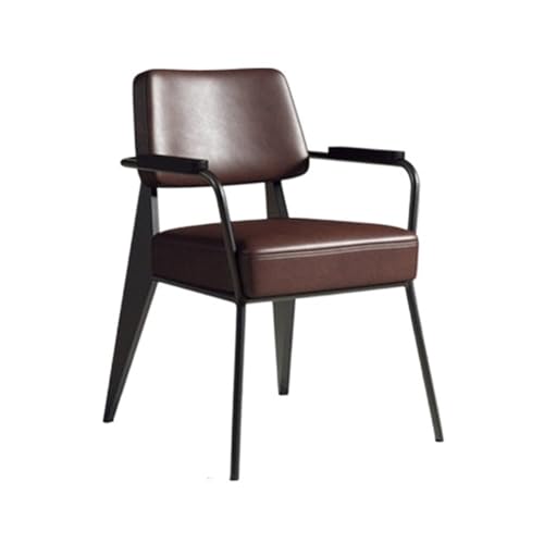 YYNLIN Fünf-Meilen-Besprechungsstuhl aus geschmiedetem Eisen mit Rückenlehne, Coffee-Shop-Restaurant-Sessel, moderner, minimalistischer Verhandlungsstuhl aus Metall(Color:with armrest) von YYNLIN