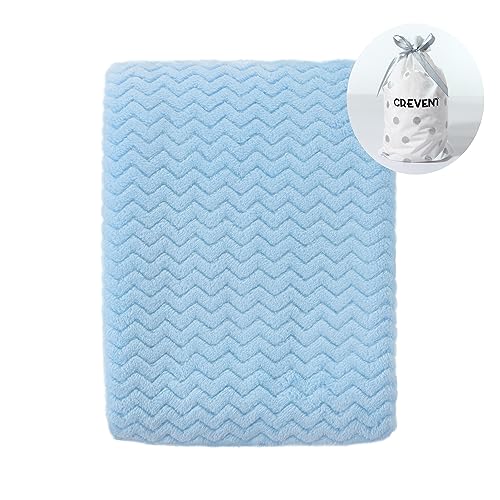 CREVENT 30 x 40 cm | Kleine warme und weiche Babydecke für Jungen | Schädel | Blau von CREVENT