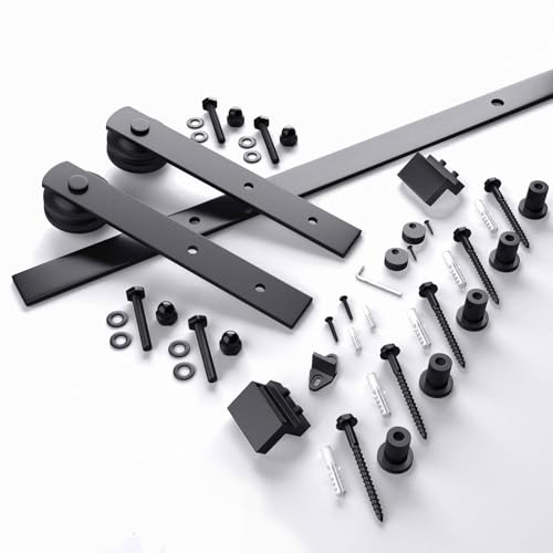 Schiebetür-Komplettset Mit Hardware-Zubehör, I-Typ-Hängeschiene Mit Geradem Arm, Rostfreier Kohlenstoffstahl, Geeignet For Küche, Schrank, Schlafzimmer-Einzeltürtrennwand(2.3m) von YYRHD-CZ