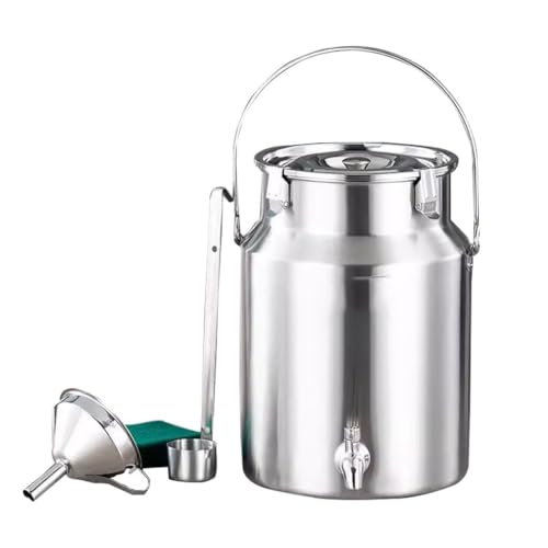 YYRHD-CZ Milchlagertank Auf Dem Bauernhof Mit Hahn, Versiegeltes Wasserfass Aus Edelstahl, Weinfass, Ölfass, Suppenfass, Lebensmittellagertank for Die Küche, Starke Versiegelung, Auslaufsicher(28L) von YYRHD-CZ