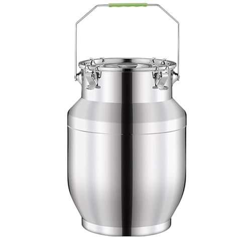 YYRHD-CZ Milchtank Aus Edelstahl, Milchtransportkanne, Flüssigkeitslagerbehälter, Lebensmittellagertank, Weinfass, Ölfass Mit Griff(5L) von YYRHD-CZ