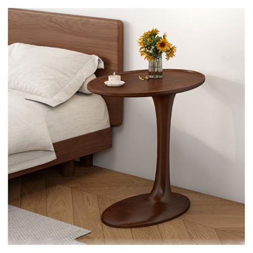 YYRHD-CZ Ovaler Couchtisch, Sofa-Beistelltisch Aus Massivholz, Starke Tragfähigkeit, Zart Und Glatt, Geeignet for Wohnzimmer, Schlafzimmer Und Büro(Dark Brown) von YYRHD-CZ