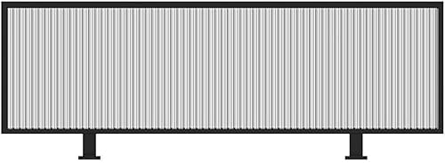 YYRHD-CZ Schreibtischtrennwand, Sichtschutztrennwand for Restaurants, Durchscheinender, Gestreifter Glaszaun, Geeignet for Essbereich Und Büroarbeitsplatte(Black,40x140cm/15.74x55.11in) von YYRHD-CZ