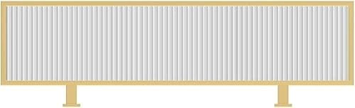 YYRHD-CZ Schreibtischtrennwand, Sichtschutztrennwand for Restaurants, Durchscheinender, Gestreifter Glaszaun, Geeignet for Essbereich Und Büroarbeitsplatte(Gold,30x80cm/11.81x31.49in) von YYRHD-CZ
