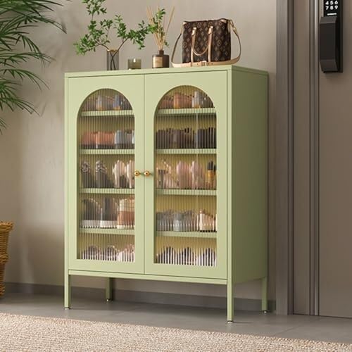 YYRHD-CZ Schuhschrank, Schuhregal Mit Großer Kapazität, Lagerschrank Mit Herausnehmbaren Regalen, Geeignet for Wohnzimmer, Eingang(Green,102x80cm/40.2x31.5in) von YYRHD-CZ