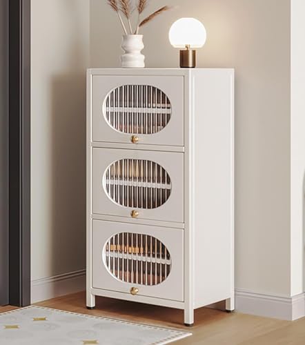 YYRHD-CZ Schuhschrank Mit 3 Schubladen, Schuhschrank-Aufbewahrungsregal Aus Kohlenstoffstahl, Mit Herausnehmbarem Regaleingang, Antidumping-Design, Geeignet for Veranda, Eingangstür(A,50x35x107.5) von YYRHD-CZ