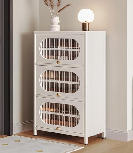 YYRHD-CZ Schuhschrank Mit 3 Schubladen, Schuhschrank-Aufbewahrungsregal Aus Kohlenstoffstahl, Mit Herausnehmbarem Regaleingang, Antidumping-Design, Geeignet for Veranda, Eingangstür(A,70x35x107.5) von YYRHD-CZ