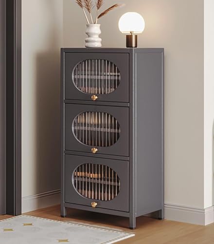 YYRHD-CZ Schuhschrank Mit 3 Schubladen, Schuhschrank-Aufbewahrungsregal Aus Kohlenstoffstahl, Mit Herausnehmbarem Regaleingang, Antidumping-Design, Geeignet for Veranda, Eingangstür(B,50x35x107.5) von YYRHD-CZ