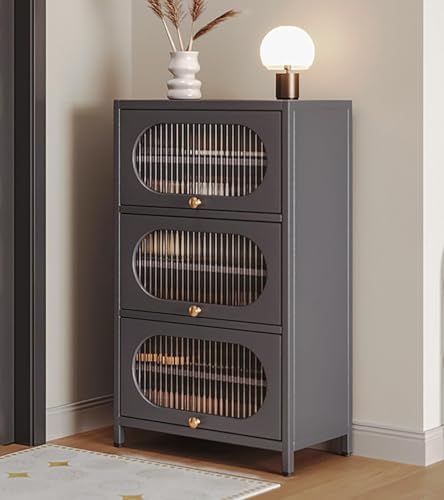 YYRHD-CZ Schuhschrank Mit 3 Schubladen, Schuhschrank-Aufbewahrungsregal Aus Kohlenstoffstahl, Mit Herausnehmbarem Regaleingang, Antidumping-Design, Geeignet for Veranda, Eingangstür(B,70x35x107.5) von YYRHD-CZ