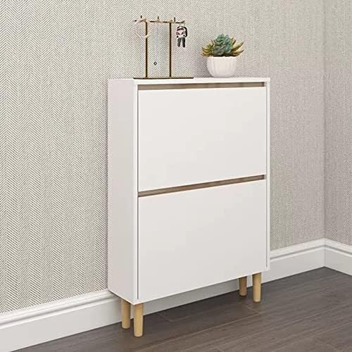 YYRHD-CZ Schuhschrank for Zuhause, Schuhregal Mit Großer Kapazität, Verstecktes Design, Geeignet for Wohnzimmer, Flur, Schlafzimmer(White-with Legs) von YYRHD-CZ