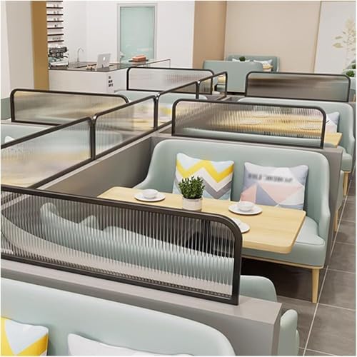 YYRHD-CZ Tischtrennwand Aus Durchscheinendem, Gestreiftem Glas for Restaurants, 30 cm Niedrige Trennwand, Geeignet for Zuhause, Hotel, Büro(Blacka,30x100cm) von YYRHD-CZ