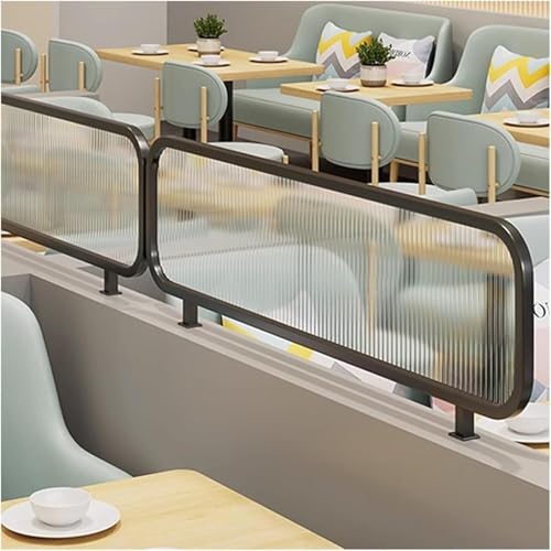 YYRHD-CZ Tischtrennwand Aus Durchscheinendem, Gestreiftem Glas for Restaurants, 30 cm Niedrige Trennwand, Geeignet for Zuhause, Hotel, Büro(Blackb,30x120cm) von YYRHD-CZ