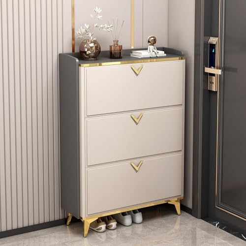 YYRHD-CZ Ultradünner Schuhschrank Mit Klapptüren, Platzsparender Schuhschrank, Bietet Platz for 19–30 Paar, Geeignet for Schlafzimmer, Schlafsaal, Wohnzimmer(70X17X120cm) von YYRHD-CZ