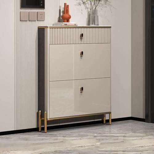 YYRHD-CZ Versteckter Schuhschrank Mit 3 Schubladen, Freistehendes Schmales Schuhregal Mit Verstellbaren Regalen, 29 X 7 X 51 Zoll, Geeignet for Wohnzimmer, Flur, Schlafzimmer von YYRHD-CZ