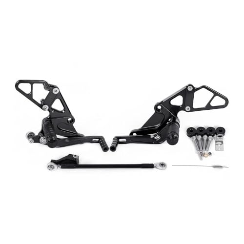 Für Yama&ha MT-07 MT07 2013 2014 2015 2016 2017 Motorrad Einstellbare Bremspedal Und Schalthebel CNC Aluminium Fußrastenanlage Fußstütze Set(Farbe:Schwarz) von YYSMO