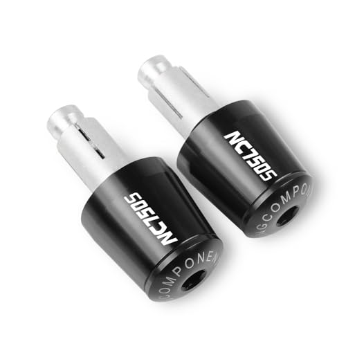 YYSMO Für Hon&da NC750S NC 750 S NC750 S 2014 2015 2016 2017 2018 7/8" 22MM Griff Bar Ends Motorrad Lenker Griffe End Kappe Anti Vibration(Schwarz) von YYSMO