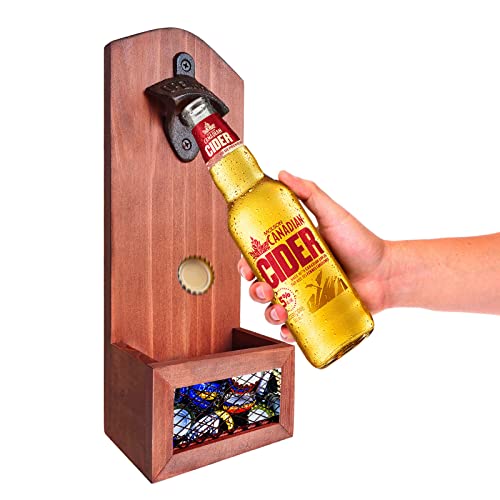 Flaschenöffner Mit Auffangbehälter Flaschenöffner Wandmontage Hölzerne Bieröffner Personalisiert Bottle opener Beer opener Geschenk für Bierliebhaber von YYST