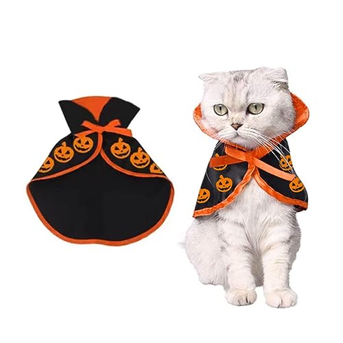 Halloween Katze Hund kostüm,Halloween Haustier kostüm,Haustier Vampir umhang,für Halloween,Vampirball,Party,Kostümparty (Pumpkin) von YYST