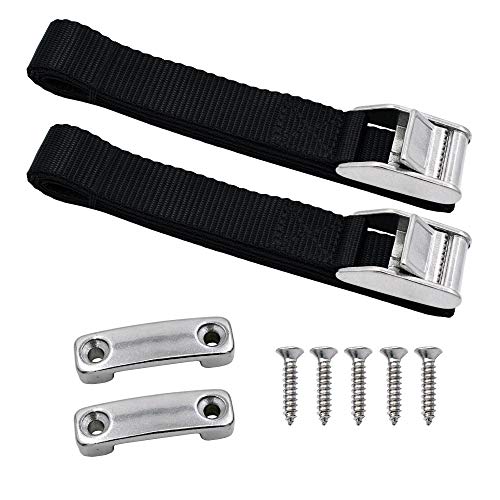 YYST Cooler Tie-Down Kit Strap Verbesserte Kühlgurte Kompatibel mit Yeti RTIC Igloo Coleman Coolers W SS 316 Schnalle und 316 Deck Loop, um Ihren Kühler sicher zu halten - Kein Kühler - Typ B (2) von YYST