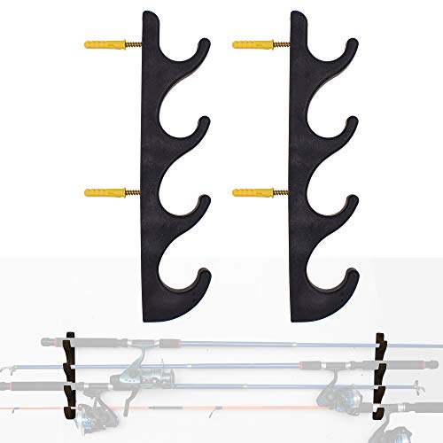 YYST Horizontale Angelruten-Halterung, Wandhalterung – W-Schrauben – keine Angelrute – für 4 Angelruten YYST Horizontale Angelruten-Halterung, Wandhalterung – W-Schrauben – keine Angelrute – für 4 Angelruten von YYST