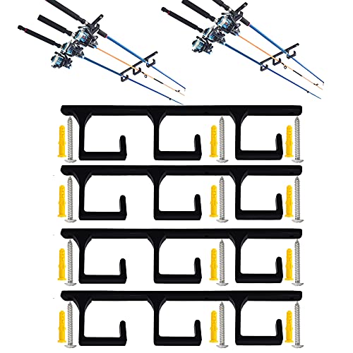 YYST Overhead Angelrutenhalter Deckenhalterung Angelrutenhalter Deckenhalterung Angelrute Aufbewahrung Halter – ohne Angelrute – Schwarz (4) von YYST