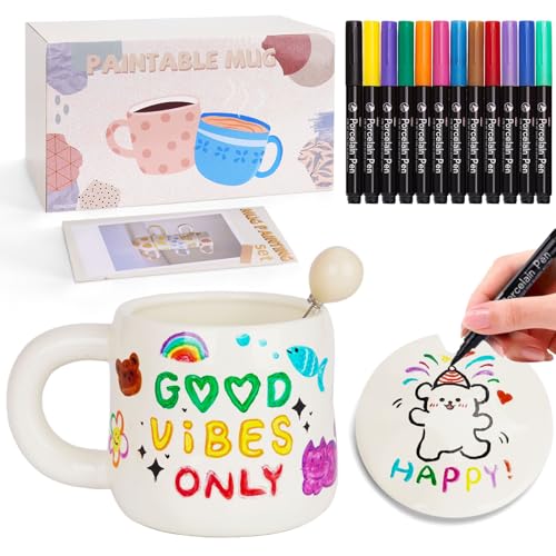 Keramik Bemalen Set, Tassen zum Bemalen, Töpferset Enthält Tassen, Porzellanstifte, Deckel und Löffel, Kreative DIY Pottery Set für Erwachsene Personalisiertes Geschenk Keramik Bemalen Set, Tassen zum Bemalen, Töpferset Enthält Tassen, Porzellanstifte, Deckel und Löffel, Kreative DIY Pottery Set für Erwachsene Personalisiertes Geschenk von YYSWSAKY