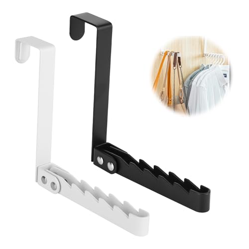 YYTECH 2 Stück Türhaken Faltbarer, Türgarderobe klappbar, Türgarderobe zum Einhängen, Türhaken zum Einhängen zum Einhängen Metall Tür Haken für Kleidung, Mantel, Hinter der Badezimmertür von YYTECH
