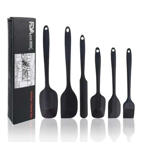 YYTECH 6 Stück Silikon Spatel Set, Antihaft-Gummispatel Küchenbackwerkzeuge Teigschaber mit Metallkern Hitzebeständiges Spatel-Küchenutensilien-Set Zum Kochen, Backen Und Mischen von YYTECH