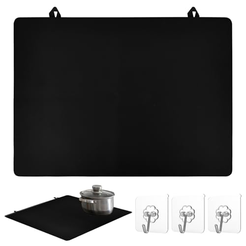 YYTECH Abdeckung Herdplatte 72.5x52cm, Silikonmatte Herd Abdeckplatte Ceranfeldabdeckung Flache Herdabdeckung, Einteilig Küche Abdeckplatte Herdabdeckplatte Abdeckung mit 3 Haken von YYTECH