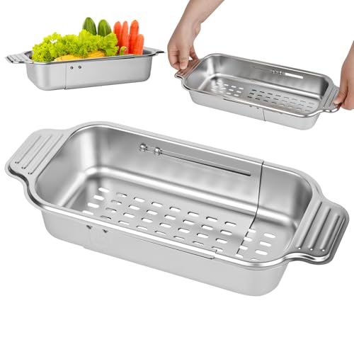 YYTECH Edelstahl Sieb für die Spüle ausziehbar, Siebkorb über Spüle Spülbecken Sieb, Küchensieb, Siebkorb Spüles, Nudelsieb zum Abgießen zum Waschen von Gemüse YYTECH Edelstahl Sieb für die Spüle ausziehbar, Siebkorb über Spüle Spülbecken Sieb, Küchensieb, Siebkorb Spüles, Nudelsieb zum Abgießen zum Waschen von Gemüse von YYTECH