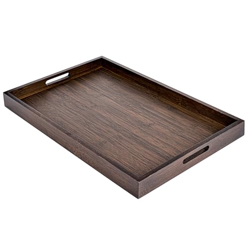 YYTECH Serviertablett aus Walnussholz, Rechteckiges Serviertablett Groß mit Griff, 44 x 30 x 4 cm, Frühstückstablett Rechteckiges Holz Tablett für Frühstück Snacktablett Getränke Kaffee YYTECH Serviertablett aus Walnussholz, Rechteckiges Serviertablett Groß mit Griff, 44 x 30 x 4 cm, Frühstückstablett Rechteckiges Holz Tablett für Frühstück Snacktablett Getränke Kaffee von YYTECH