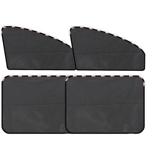 YYTEMD Sonnenschutz Auto Sonnenschutz Anti Front Heckscheibe Sonnenschutzdach Wärmedämmplatte Blackout Mesh Screen Auto Sichtschutz Vorhang(Front Rear 4pcs) von YYTEMD