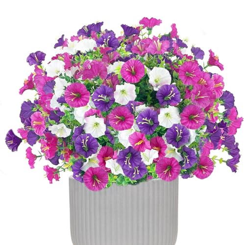 YYTOL Kunstblumen für Draußen 6 Bündel Künstliche Blumen Balkon Plastikblumen Kunstblumen Outdoor Balkonpflanzen für Draußen Garten von YYTOL