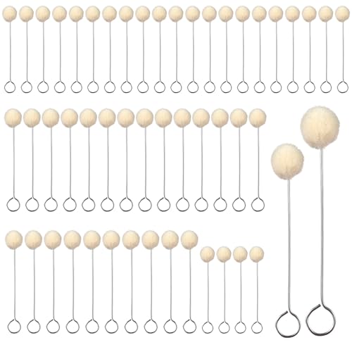 YYTOL Wolle Daubers Ballpinsel 50 Stück Wolle Leder Daubers Ballbürste Farbpinsel Färbe Applikator Leder Färbewerkzeug mit Metallgriff von YYTOL