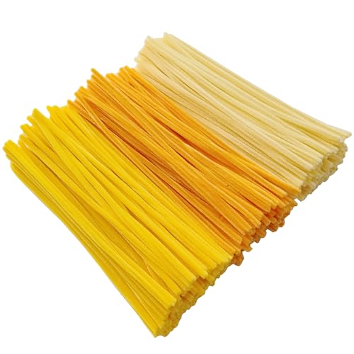 YYUENGTAK 300 Stück Gelb Pfeifenputzer zum Basteln,Pfeifenreiniger,3 Verschiedene Gelb Chenilledraht 6mm x 30cm,Pipe Cleaner basteln für DIY Handwerksprojekte und Dekorieren(Blassgelb,Gelb,Orange) von YYUENG TAK