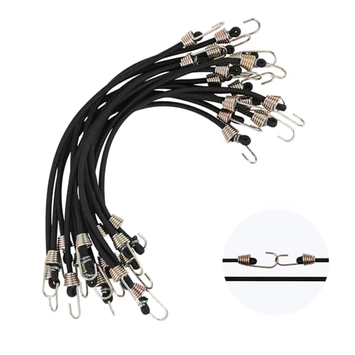 15 StüCk Spanngummi Mit Haken GepäCkspanner Elastisch Expander Mit Haken 25cm Planenspanner Mini Gummi Spanngurte Gummi-Spannseil Kurz Planenspanner Gummispanner FüR Fahrrad Motorrad Auto GepäCk von YYUEZHI