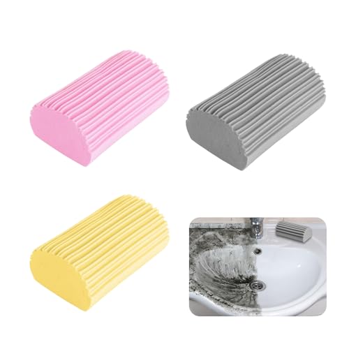 3 Stück Staubs Chwamm Schmutzradierer Putzschwamm SpüLschwamm KüChenschwamm Wiederverwendbar、Multifunktionale FüR Fenster, Jalousien, HeizköRper, Spiegel, Sofas (Grau, Pink, Gelbe) von YYUEZHI
