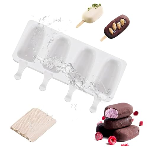 4 KavitäTen Silikon Eisformen Diy Kuchen Dessert Eiscremeform Eis Am Stiel Formen Bpa Freie Eis Am Stiel Formen Cakesicles Silikonform Wiederverwendbare FüR Diy-Popsicles, Desserts, Pralinen von YYUEZHI