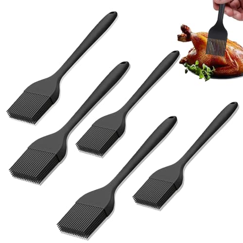 5 StüCk 21cm Backpinsel Backpinsel Silikon Silikonpinsel KüChe Kuchenpinsel HitzebestäNdig Silikon Kochpinsel Silikon LebensmittelqualitäT Pinsel KüChe FüR Grillen, GebäCk, RüHren, Backen, Kochen von YYUEZHI