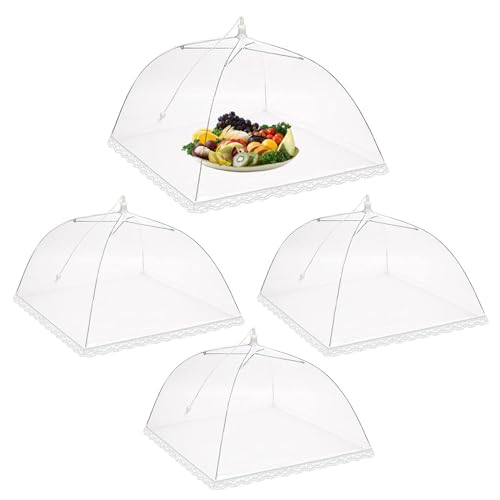 Abdeckhauben FüR Lebensmittel Faltbare Abdeckhaube Lebensmittel 4er Set Abdeckhaube Essen Fliegenhaube Lebensmittel Obstnetz Gegen Fruchtfliegen FüR Essen Lebensmittel Grill Partys Buffets Camping von YYUEZHI