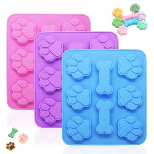 YYUEZHI 3 Stück Hundeeis Form, Silikonformen Gießformen Hundepfoten, Schokoladenformen Silikon, Hundepfoten Und Knochenform, Backmatten für Hundeleckerlies, SüßIgkeiten, Gelee, Eiswürfel YYUEZHI 3 Stück Hundeeis Form, Silikonformen Gießformen Hundepfoten, Schokoladenformen Silikon, Hundepfoten Und Knochenform, Backmatten für Hundeleckerlies, SüßIgkeiten, Gelee, Eiswürfel von YYUEZHI