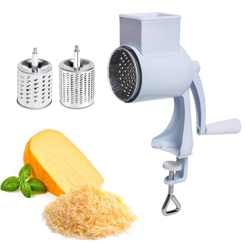 YYUEZHI Käsereibe Mit Kurbel, Trommelreibe Edelstahl, Reibe Für Mit 2 Trommelblättern, Parmesanreibe Elektrisch, Reibe Küche Schnelles Schneiden, Küchenreibe Für Gurken, Käse Und Nüsse, Karotten YYUEZHI Käsereibe Mit Kurbel, Trommelreibe Edelstahl, Reibe Für Mit 2 Trommelblättern, Parmesanreibe Elektrisch, Reibe Küche Schnelles Schneiden, Küchenreibe Für Gurken, Käse Und Nüsse, Karotten von YYUEZHI