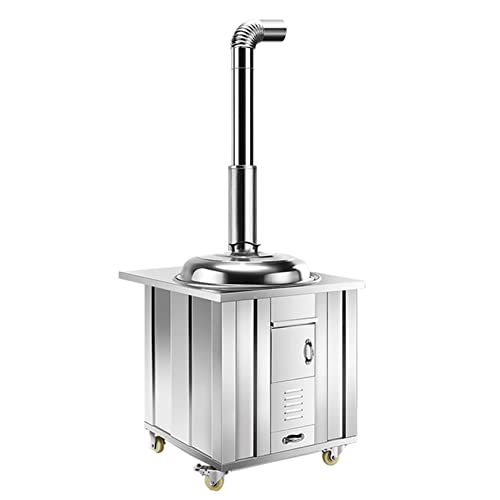Brennholz-/Kohle-/Gasherd aus Edelstahl 304, tragbarer mobiler rauchfreier 50 cm großer Topfherd mit Kamin und Topf, geeignet für Villa, Hof, Unterstand, Landschaft,Single Stove Brennholz-/Kohle-/Gasherd aus Edelstahl 304, tragbarer mobiler rauchfreier 50 cm großer Topfherd mit Kamin und Topf, geeignet für Villa, Hof, Unterstand, Landschaft,Single Stove von YYUINU