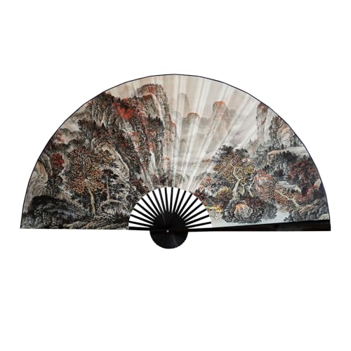 YYUINU Dekorativer Hängeventilator, Landschaftsmalerei Großer Hängeventilator, Geeignet für Eingangs-Wohnzimmer und Firmen-Arbeitszimmer,C-Height 60cm unfolded length 110cm von YYUINU