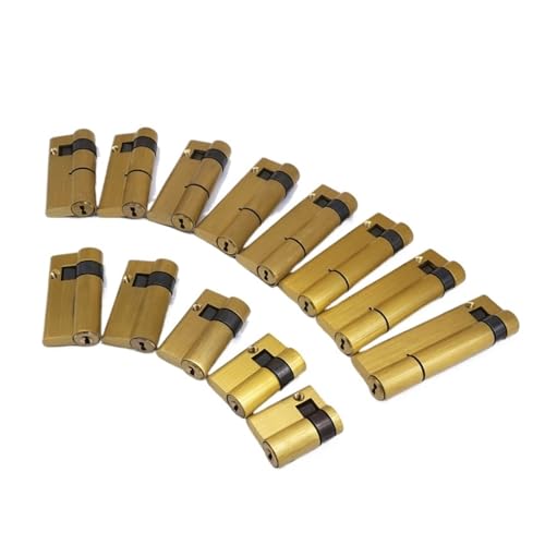 1 Stück Hochsicherheits-Fingerabdruck-Schließzylinder – Kupfermaterial der Klasse C mit 3 Messingschlüsseln for Türen und Schiebetürsysteme(60mm) von YYULZO