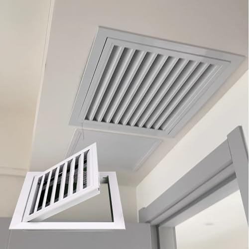 1 weiße Zugangsklappe mit Lamellen for Trockenbaudecken – 18 Zoll Metall-Zugangstür mit Lüftungsschlitzen, einfach zu installieren, anpassbar(50x60cm) von YYULZO