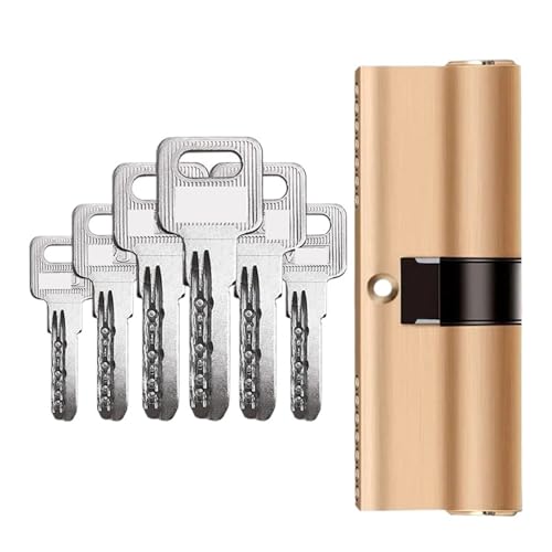 Hochsicheres Messing-Türzylinderschloss – 65 mm bis 115 mm, einstellbare Länge mit Diebstahlschutz-AB-Schlüsselsystem for Terrassentüren, 1 Stück(80=40+40) von YYULZO