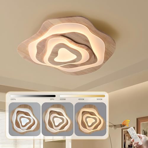 YYUTLUO Holz LED Deckenleuchte, 65W=Ø80cm 5500lm 3000K-6000K, Dimmbare Schlafzimmer Deckenleuchte, Wohnzimmer Licht Acrylschirm Herzform, Moderne Runde Deckenleuchte YYUTLUO Holz LED Deckenleuchte, 65W=Ø80cm 5500lm 3000K-6000K, Dimmbare Schlafzimmer Deckenleuchte, Wohnzimmer Licht Acrylschirm Herzform, Moderne Runde Deckenleuchte von YYUTLUO