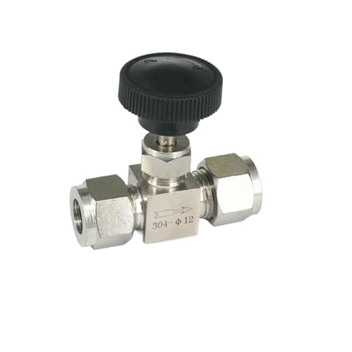 Fit 12mm OD Tube 304 Stainless Steel Shut Off Flow Control Needle Valve Compression Fitting 6.4 Mpa YYVFLAUX Fit 12mm OD Tube 304 Stainless Steel Shut Off Flow Control Needle Valve Compression Fitting 6.4 Mpa YYVFLAUX von YYVFLAUX