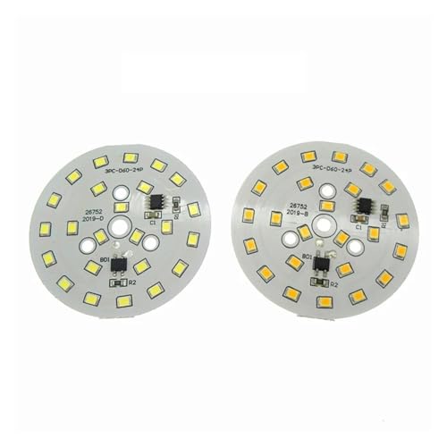 YYVFLAUX 10pcs AC220V LED Bulbs SMD2835 3W 5W 7W 9W 12W 15W 18W with Smart IC Driver Cold White/Warm White for Bulbs Light Source DIY (Warm White,9W 60mm) von YYVFLAUX